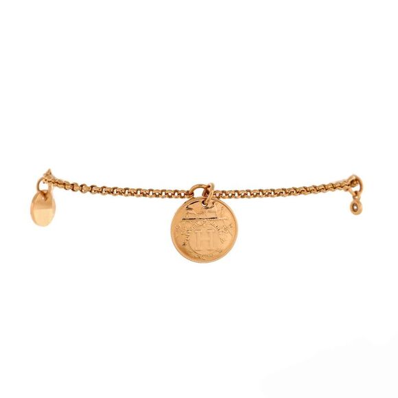Hermes Ex-Libris Bracelet 18K Rose Gold with Diamond Small - - Picture 1 of 3